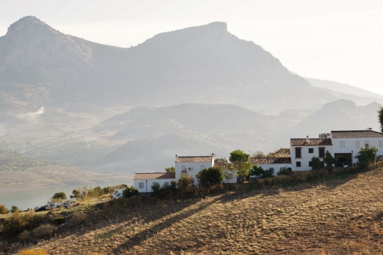 Panorama sur un paysage en Andalousie, Espagne 