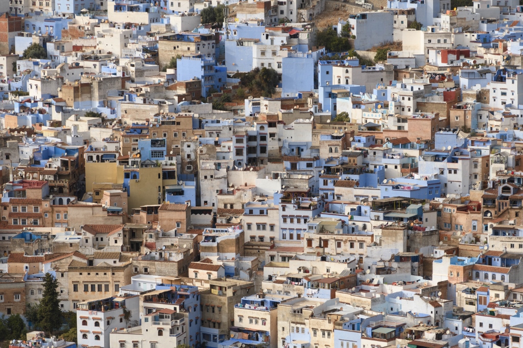 Vue sur la media de Chefchaouen, une ville emblématique du nord du Maroc 