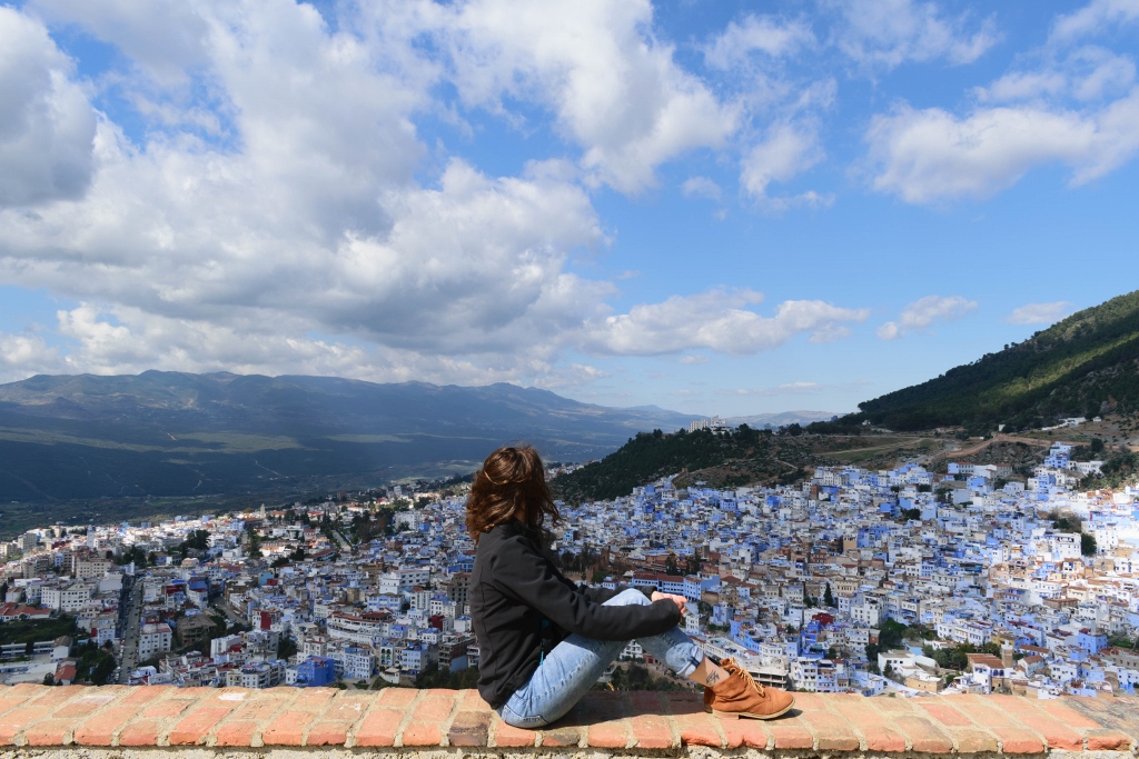 panorama sur la ville de Chefchaouen, la perle bleue au nord du Maroc 