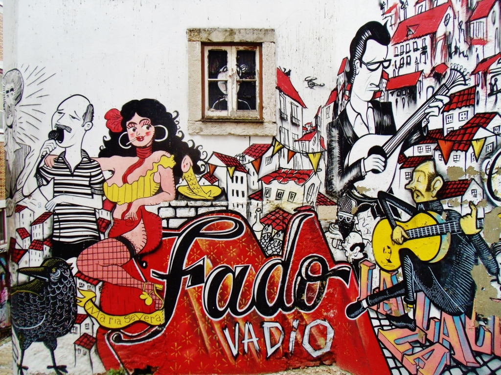 Panorama sur une fresque murale à Lisbonne