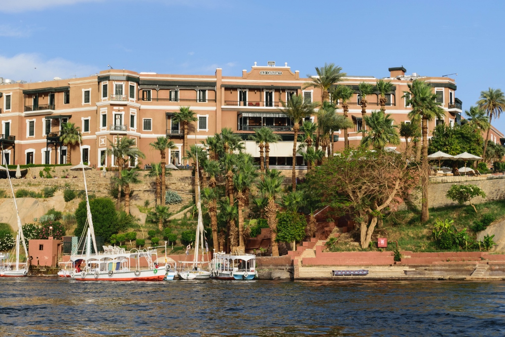 Vue sur le village d'Assouan, Egypte 