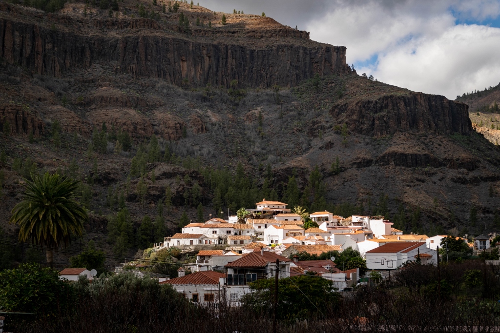 Vue sur le village de Fataga à Gran Canaria