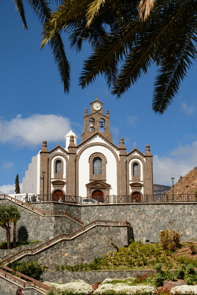 Vue sur l'église de Santa Lucia de Tijana à Gran Canaria 