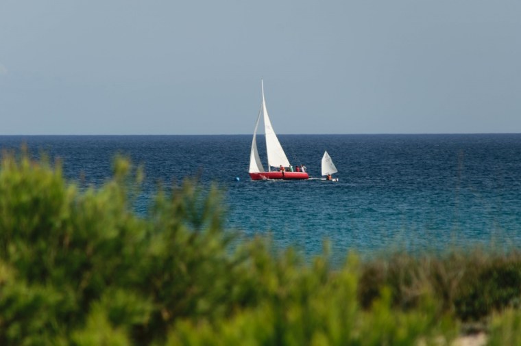 Bateau sur mer à Majorque dans les Baléares 