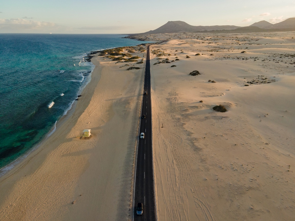 Les dunes de Corralejo vue du ciel 