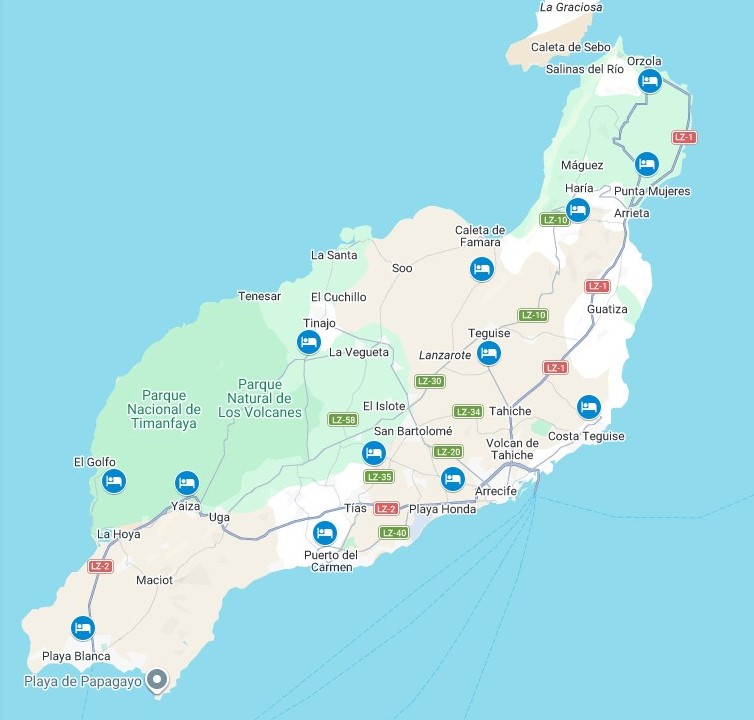 Meilleure carte où dormir à Lanzarote